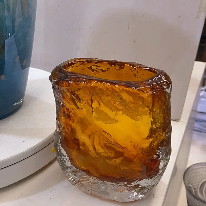 琉璃高度15厘米冰川琉璃花瓶