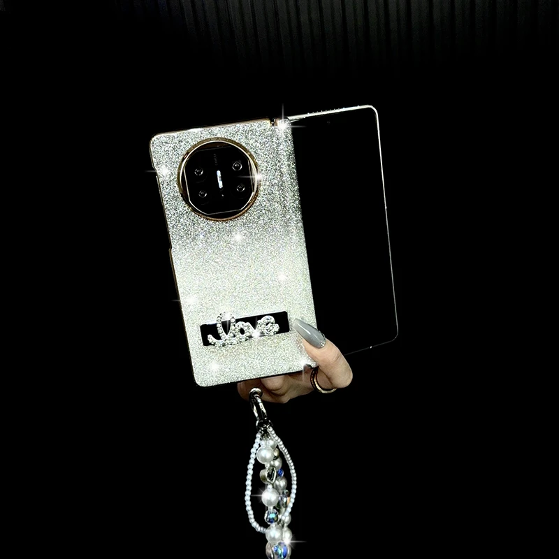 适用华为matex5/x6折叠屏手机壳时尚渐变X3支架保护壳典藏版手链