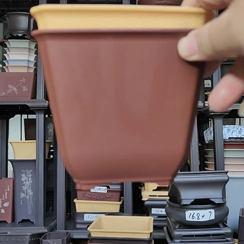 小***鹏10只12.5*11缩底四方盆红色黄色各5只