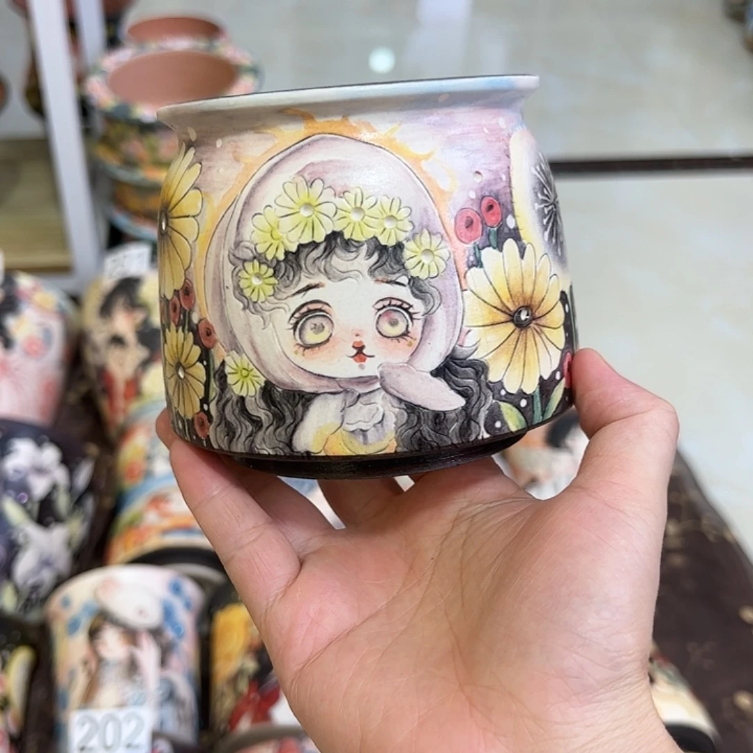 景德镇炫彩手绘口10高10