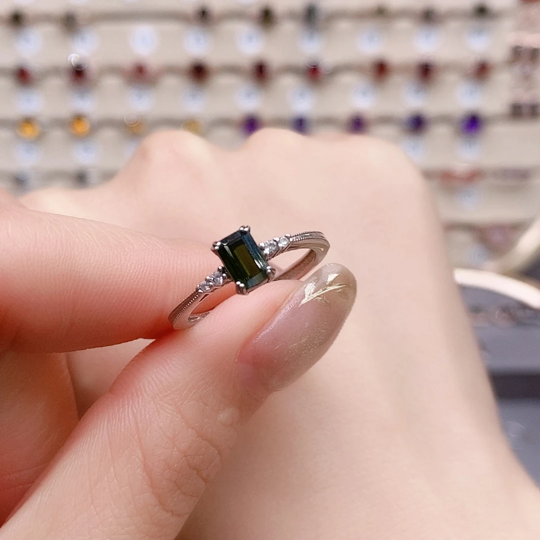 碧玺戒指银S925镶嵌戒指