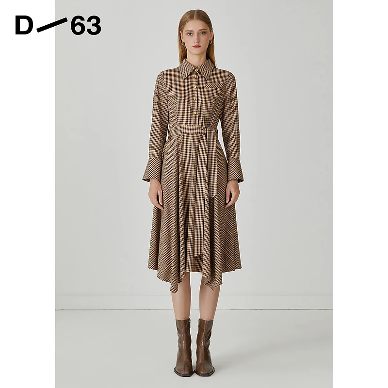 【丽公主专属】莱芙艾迪儿千鸟格连衣裙1W4L94207