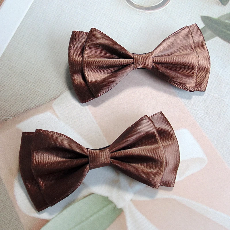 7cm咖啡色丝带蝴蝶结别针领结胸针diy搭配鞋花包包礼物个性装饰女