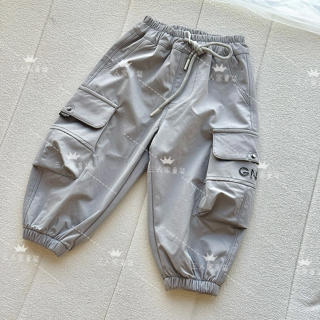 春秋男休闲风长裤中腰休闲裤夏款童裤韩版工装裤时尚百搭速干新款