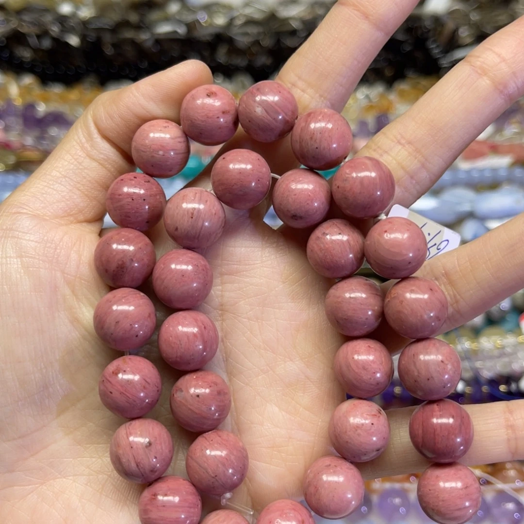 水晶项链未镶嵌天然红木纹卡12.7长条38厘米