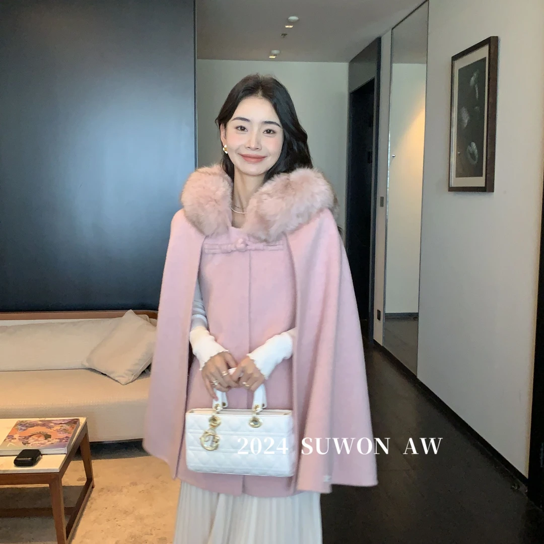 知否知否新款国风双面羊毛呢子大衣女秋冬新中式盘扣羊毛外套0717