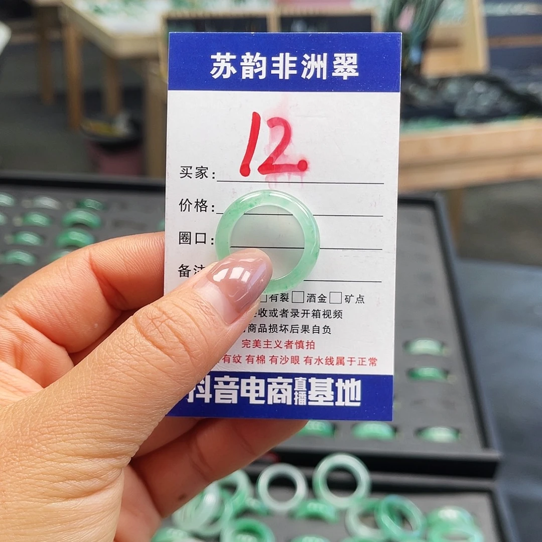 石英质玉（非洲翠）未镶嵌戒圈