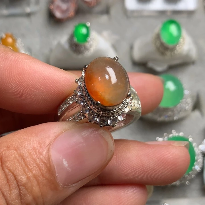 未镶嵌戒指翡翠天然翡翠戒面