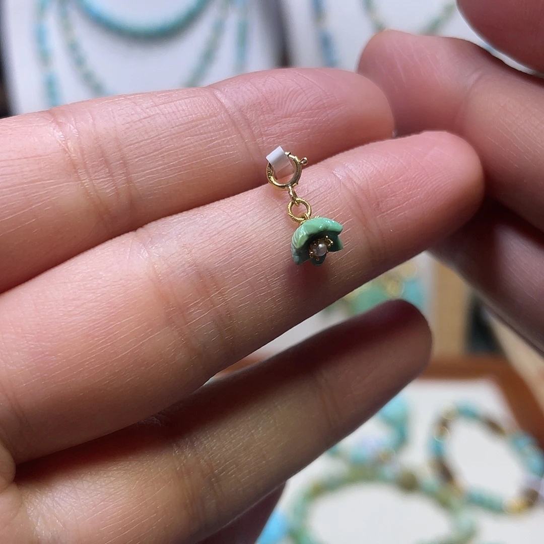 绿松石18K金镶嵌滴流