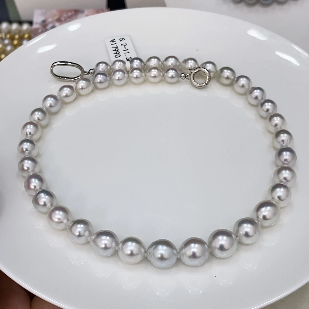 未镶嵌海水珍珠颈饰红****6澳白项链8.2-11.3华