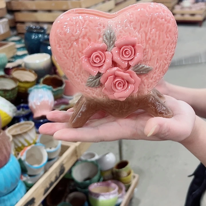 有孔.凑满10元发货多肉陶瓷花盆！