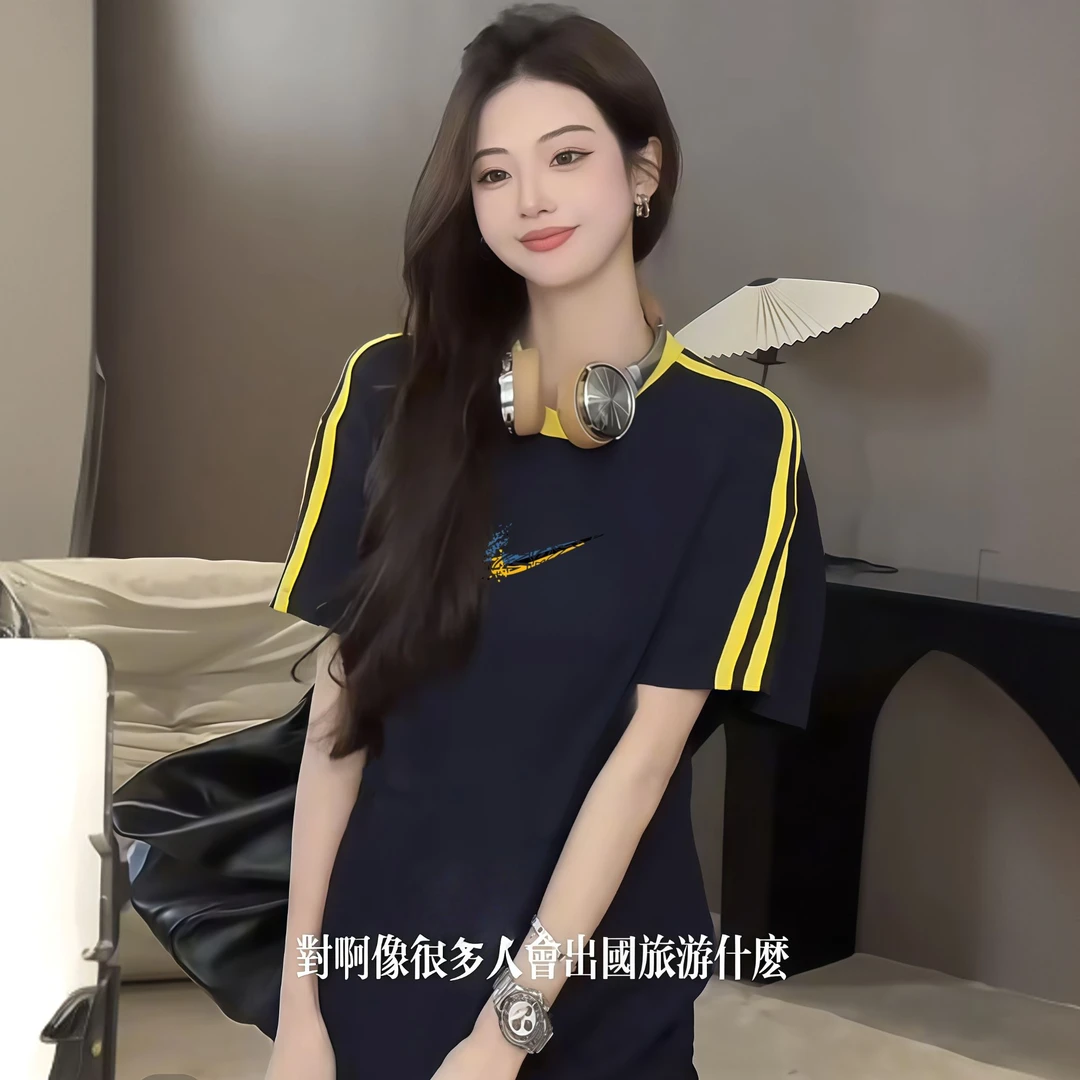 【主播同款】奥特莱斯正品夏季新品美式球衣T恤女设计感显瘦短袖潮