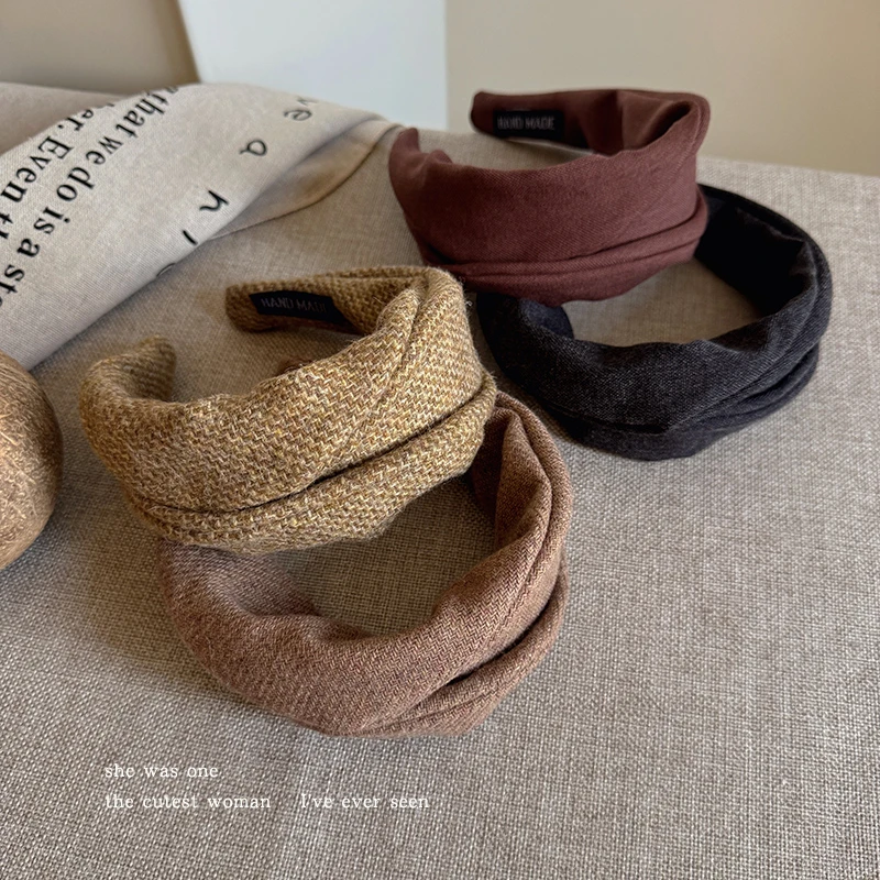 日系设计毛呢宽版发箍女2025新款高级感洗脸头箍日常外戴压发头饰