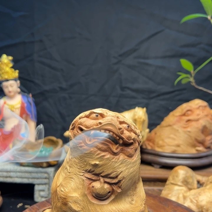 独***狼荔枝木荔枝香炉 小獅子