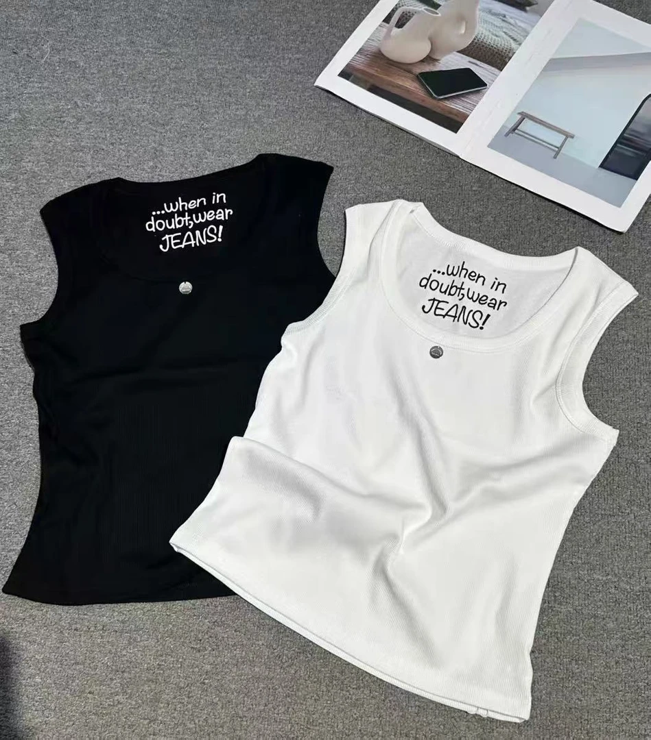 胖丫专属-3066夏季时尚纯色性感百搭显瘦百搭背心女透气运动休闲