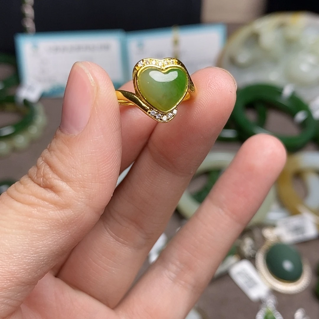 银S925镶嵌戒指和田玉