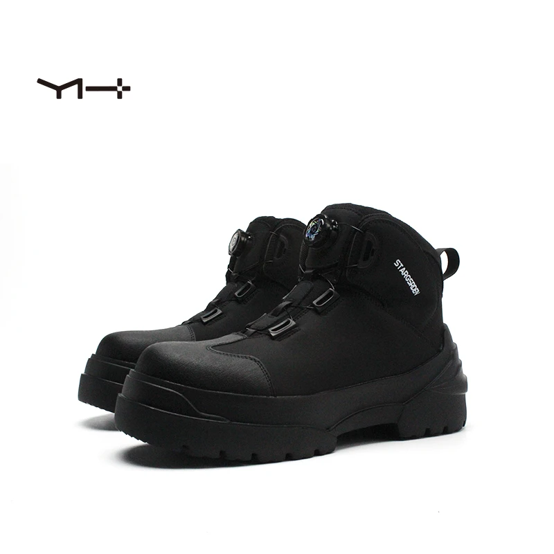 9789休闲马丁靴中帮机车风休闲运动户外靴黑色厚底圆头男鞋靴子