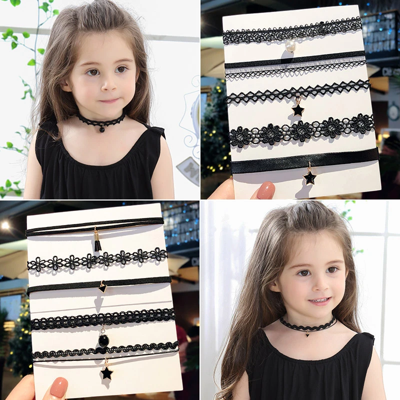 女童项链配饰儿童颈链装饰宝宝锁骨链项圈小女孩饰品2021年新款