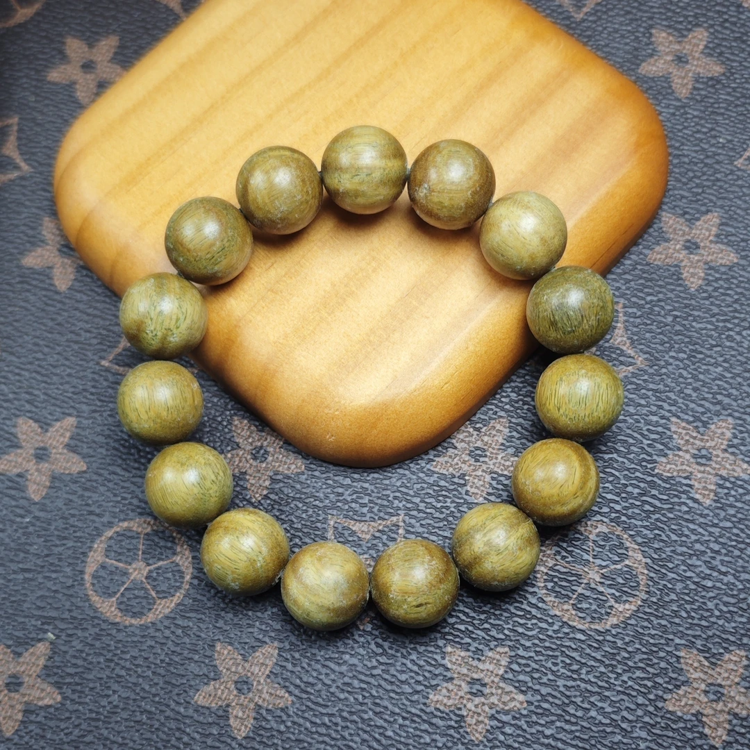 绿檀手串卡15圆珠绿檀木手串