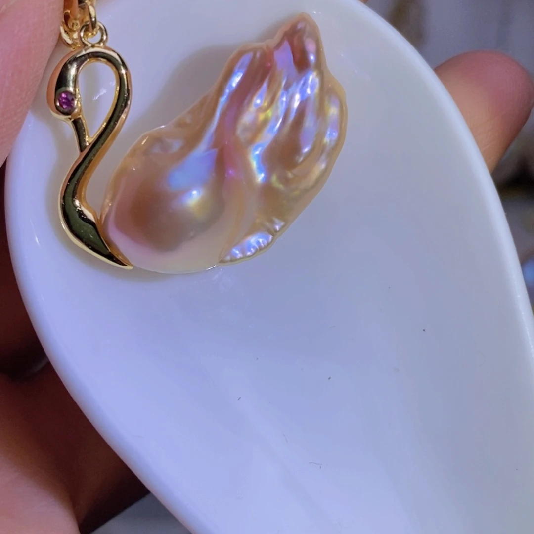 淡水珍珠银S925镶嵌天然淡水珍珠