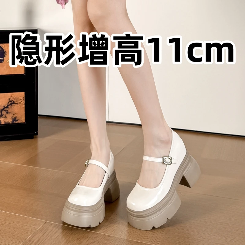 内增高12cm玛丽珍鞋女2025新款厚底浅口小凉鞋女款2025新款爆款