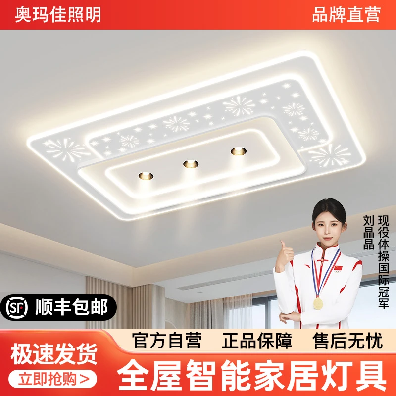 奥玛佳2025新款现代简约客厅卧室灯全光谱led吸顶灯客厅主灯8422