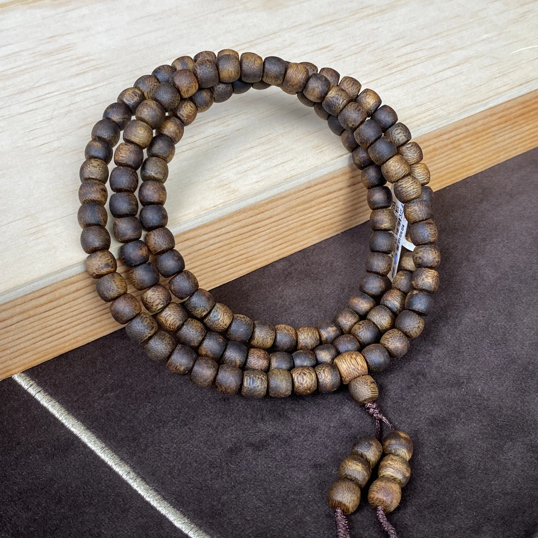 沉香【熊总夫妇】稀缺<兰花结>棋楠鼓珠沉香多圈约7mm（两用款）