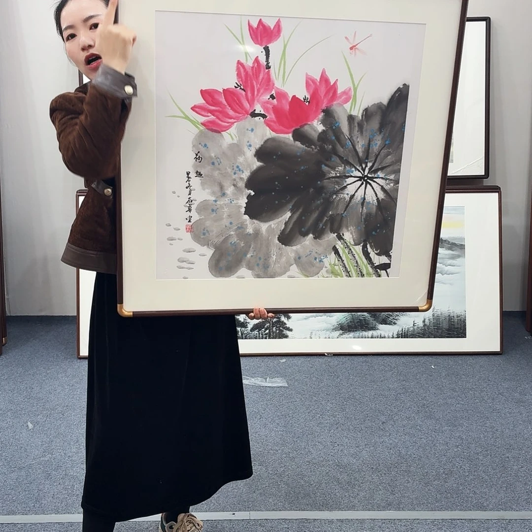 国画手绘作品80×80尺寸