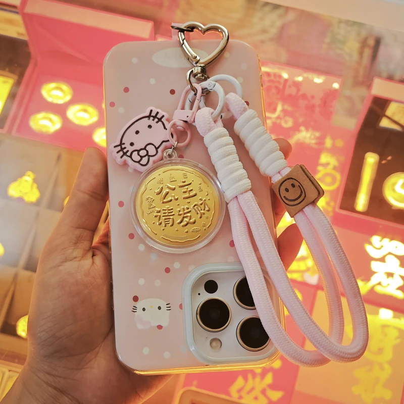 【中国金店】七夕情人节礼物 公主请发财手机挂饰包包送女友时尚