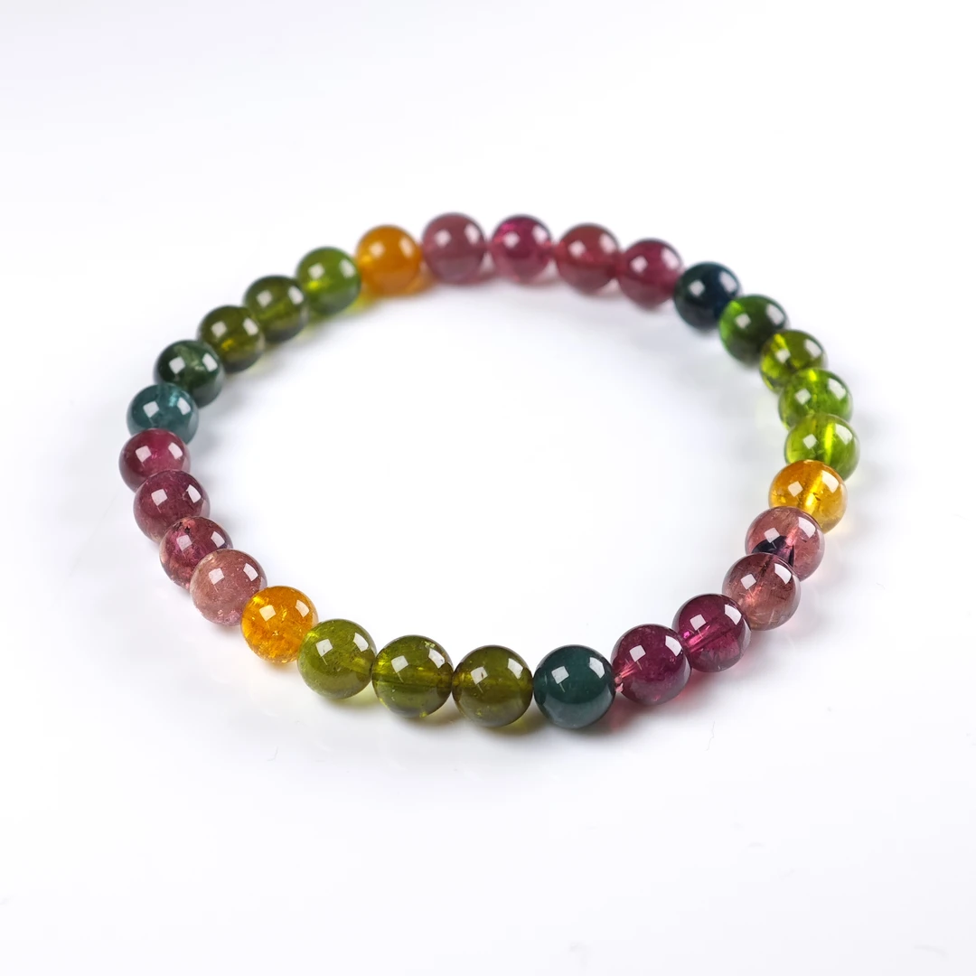 晶匠天然碧玺手串6mm+ 多样性发一  简约