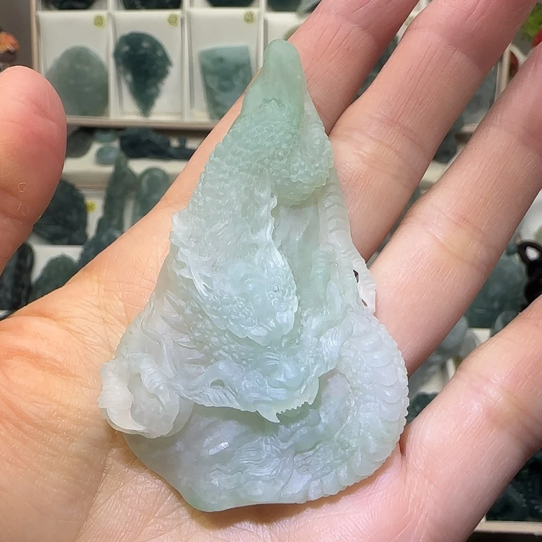 定制翡翠未镶嵌大威天龙翡翠定制