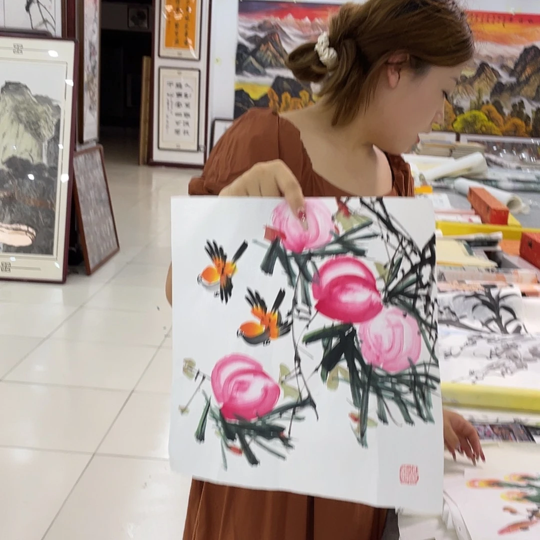 国画纯手绘的花鸟鱼虫