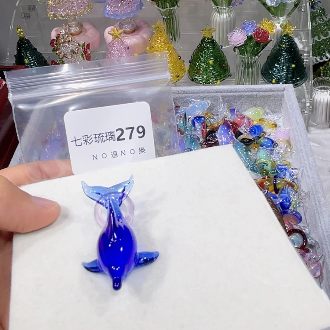 大***精玻璃颈饰279蓝色海豚