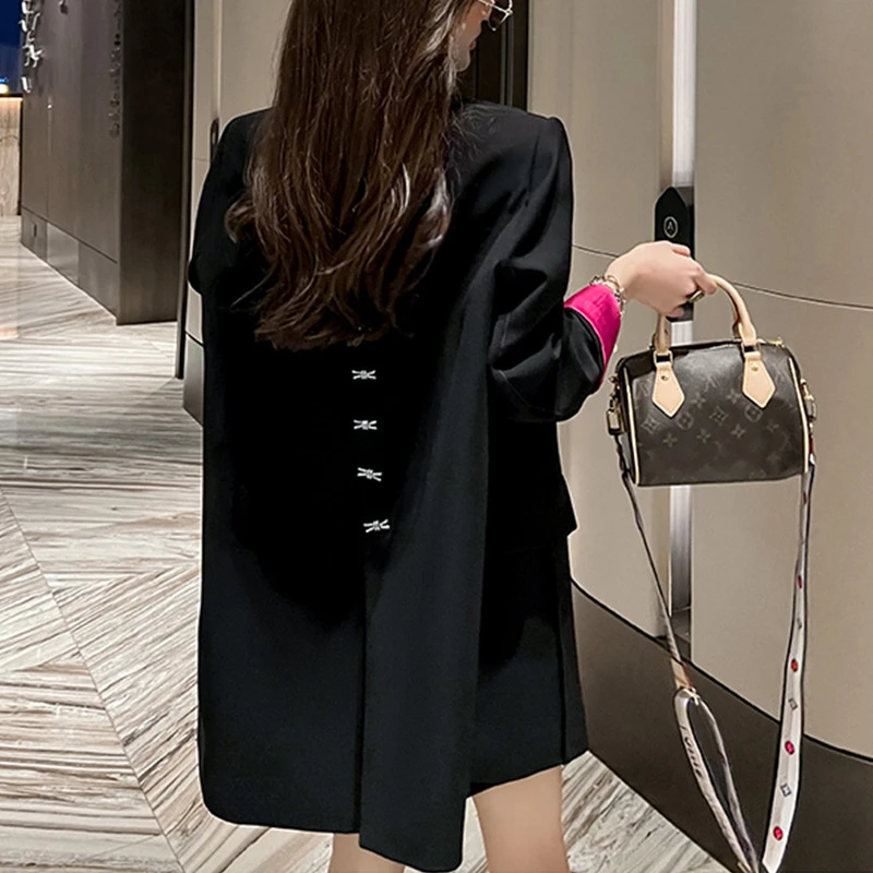 春季新款大码休闲西装外套女韩版春季新款胖mm设计感宽松西服