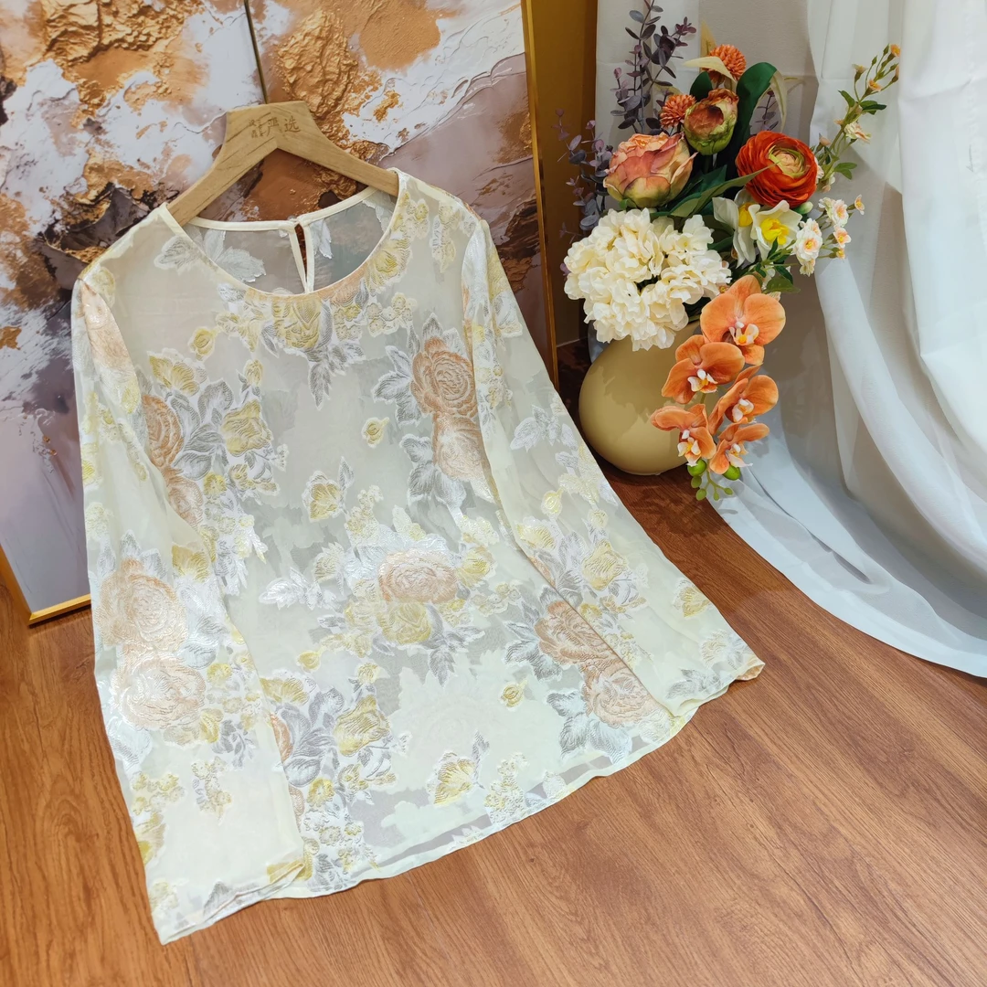 【春彩明翠】25春季新款桑蚕丝高端新中式国风马甲10077