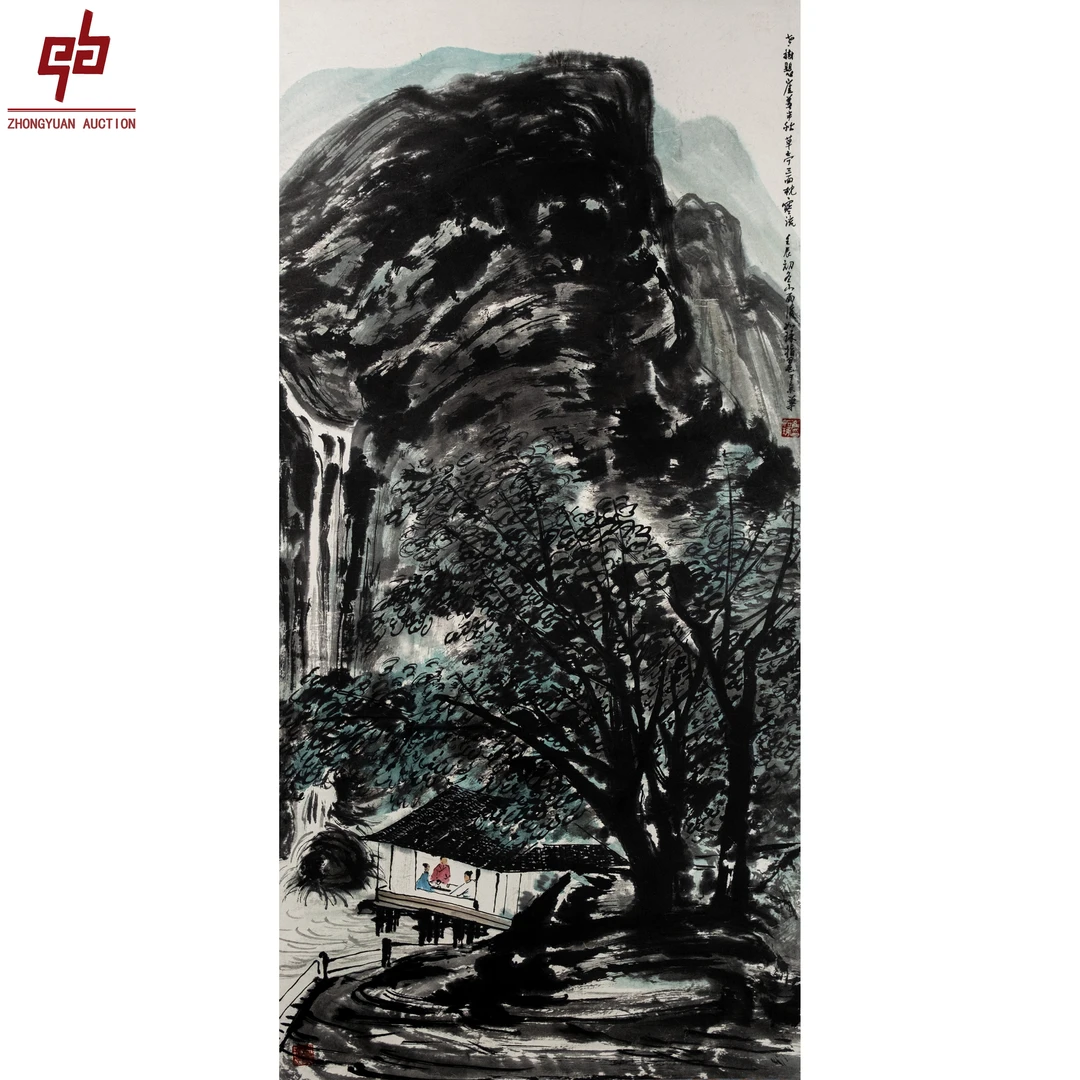 lot7693 崔如琢 山水 136cm*68cm 镜片 8.3平尺