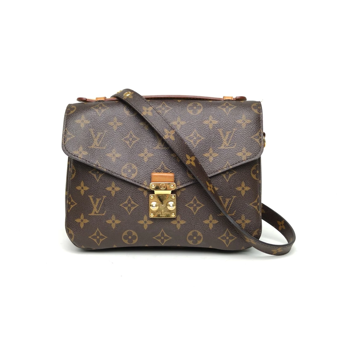 95新 LouisVuitton/路易威登 小花Jerry活动邮差包 老花 金扣