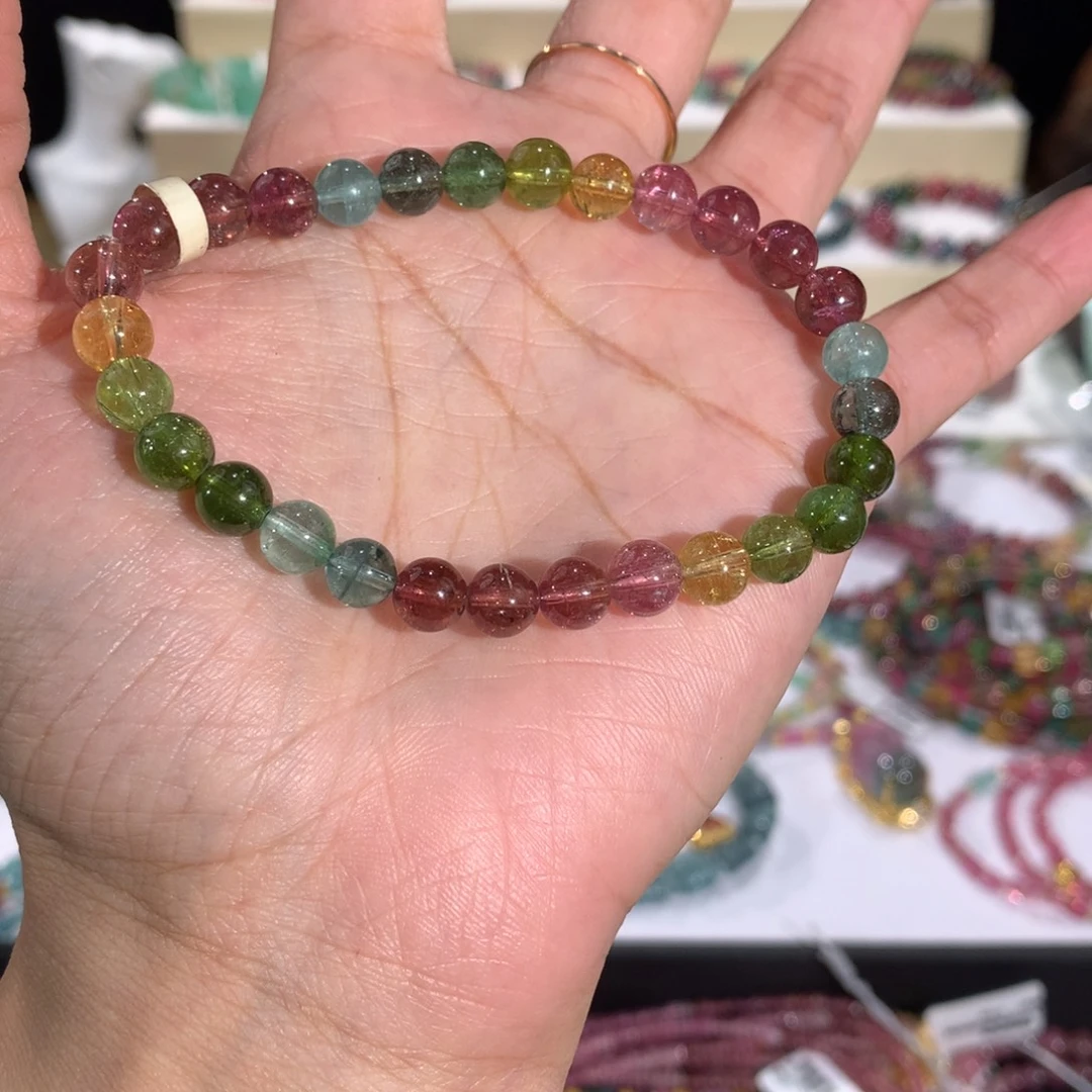 碧玺未镶嵌手串手链