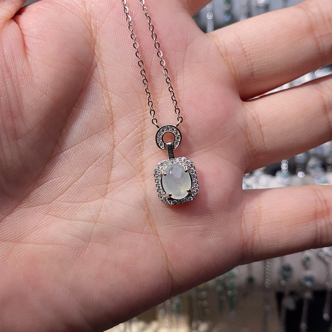 翡翠银S925镶嵌颈饰