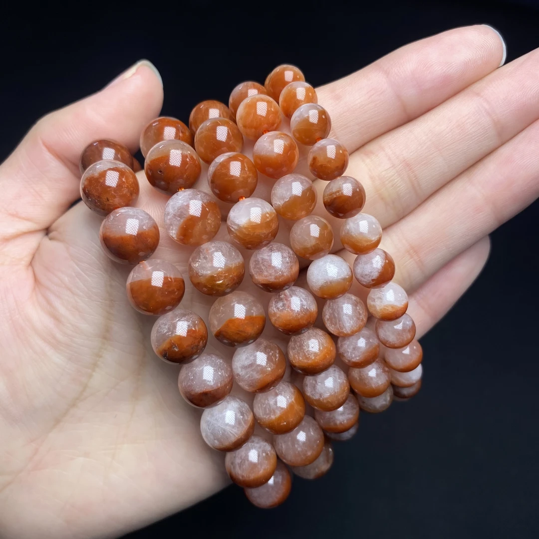 Y209 天然红兔毛聚宝盆手链7-12mm+多样性发一