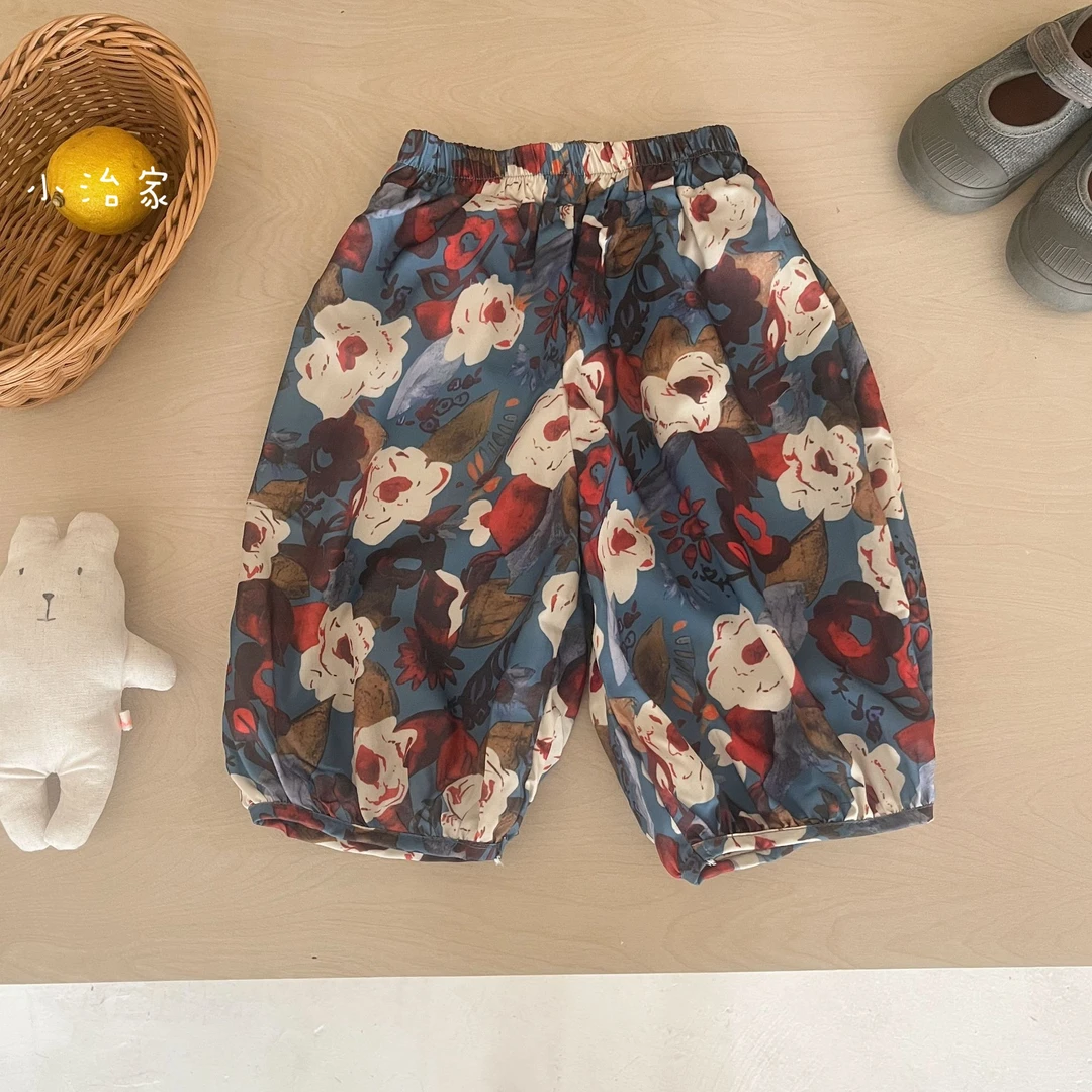 25年上新碎花防蚊裤宝宝复古碎花舒适透气夏季新款儿童裤子 H857