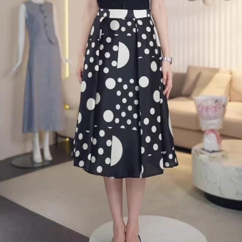 【商场同款】夏季新款时尚气质百搭高腰显瘦波点A字半身裙女1200319