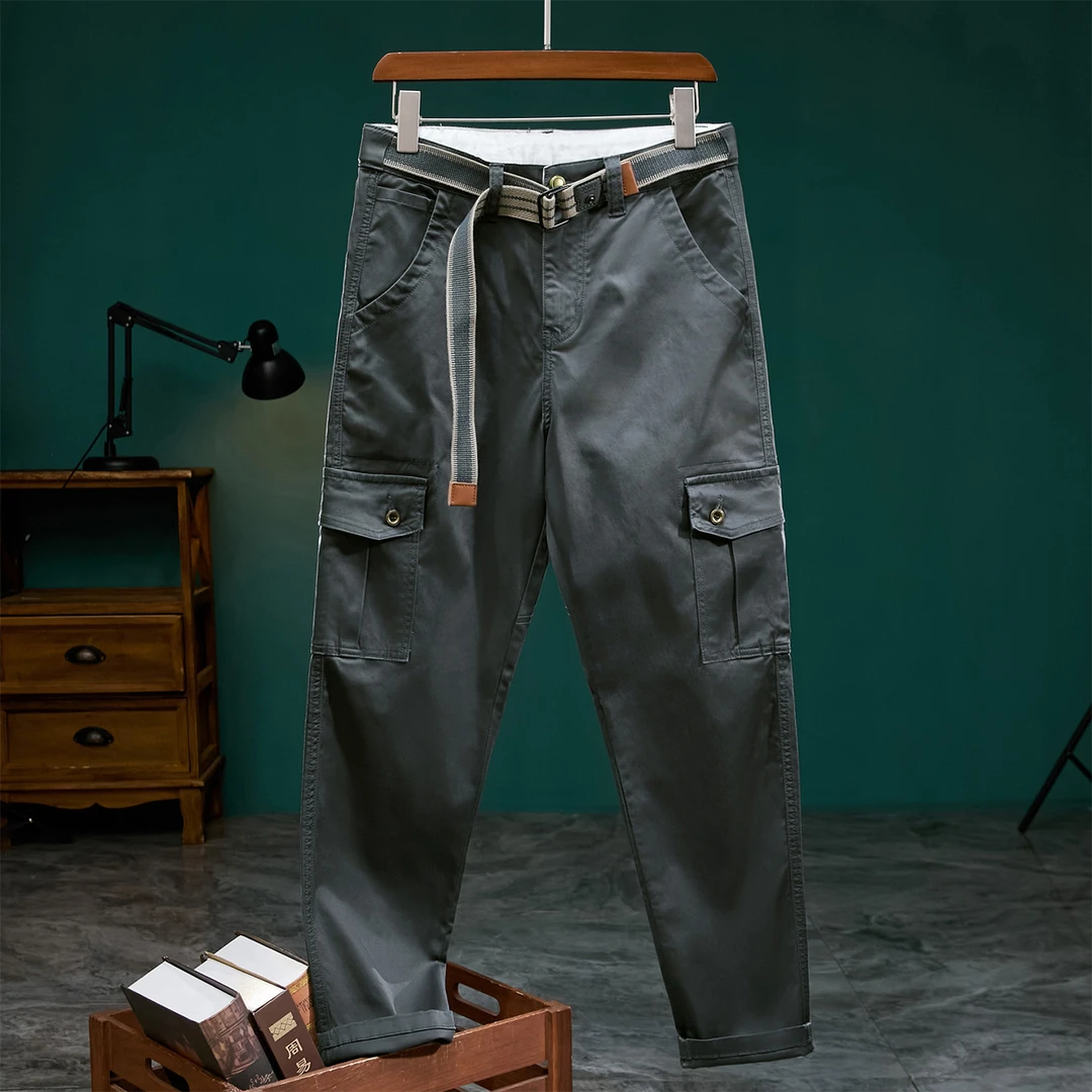 【沐之古】天丝莱赛尔轻工装男士休闲裤夏秋季宽松弹力裤子HY640