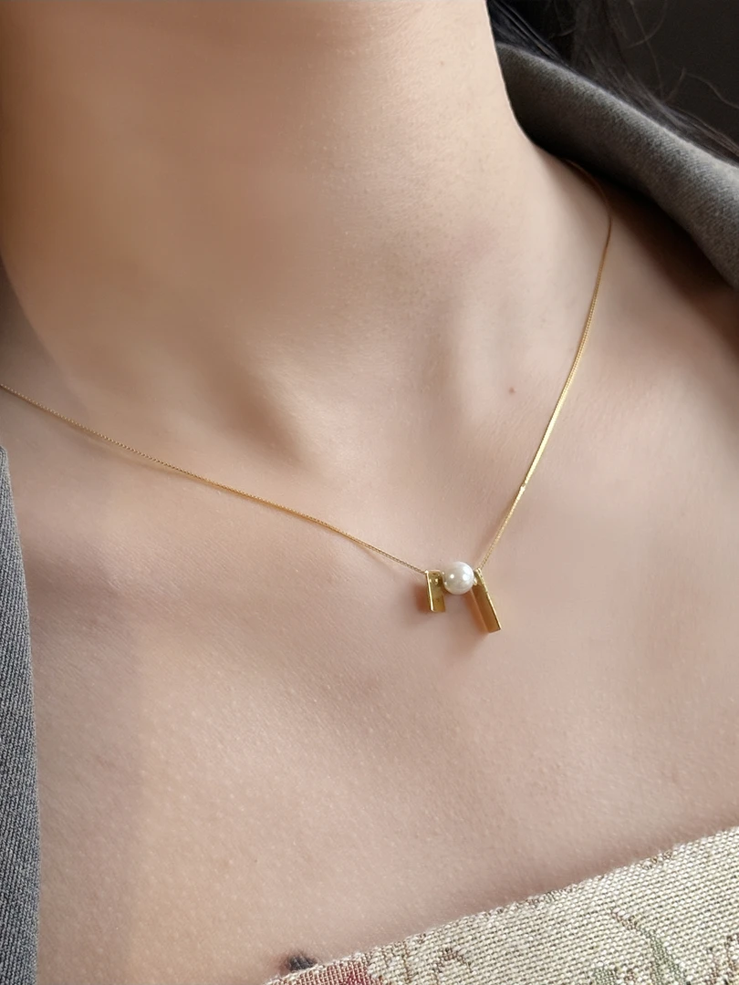 坠链均925银仿珍珠 KTGS【方圆】时尚轻奢简约