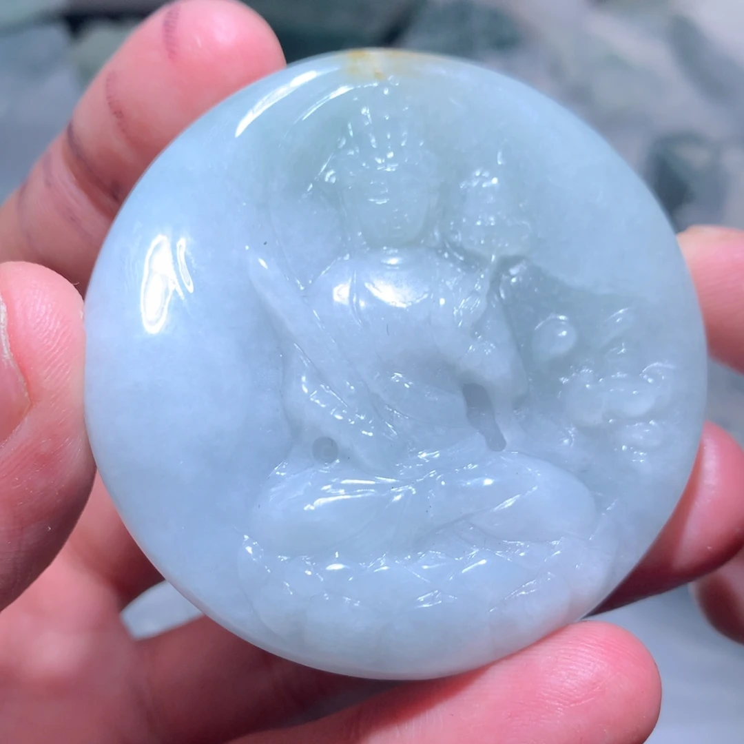 翡翠未镶嵌颈饰保真天然a货翡翠