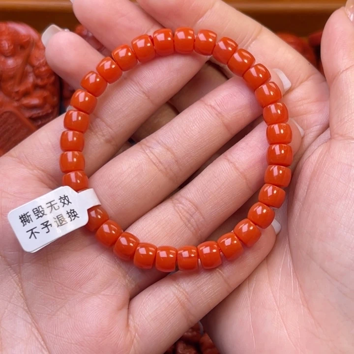 ****j未镶嵌保山7尺寸直切手串南红玛瑙