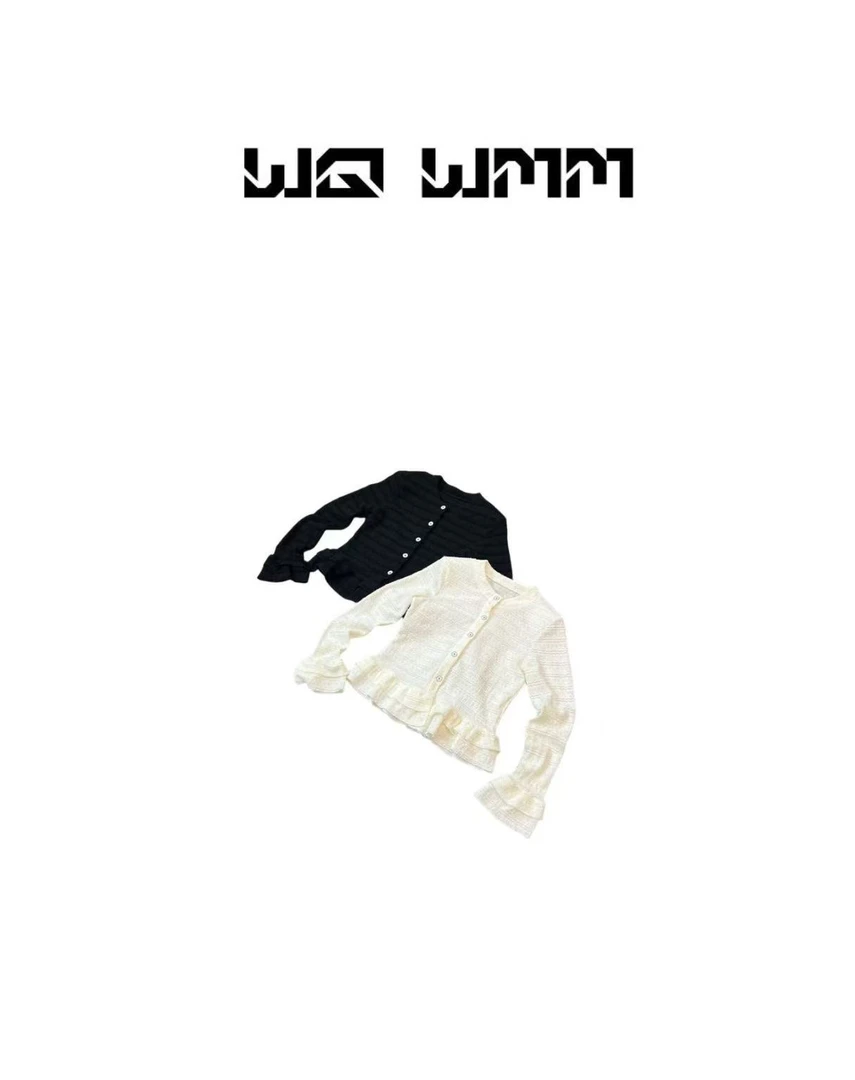 【WQWMM】小众设计“优雅名媛”时尚气质提花花边显瘦上衣26A1029