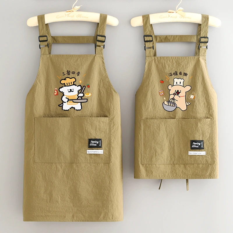 防泼水情侣围裙家用厨房防污韩版做饭工作服餐饮专用围腰定制印字