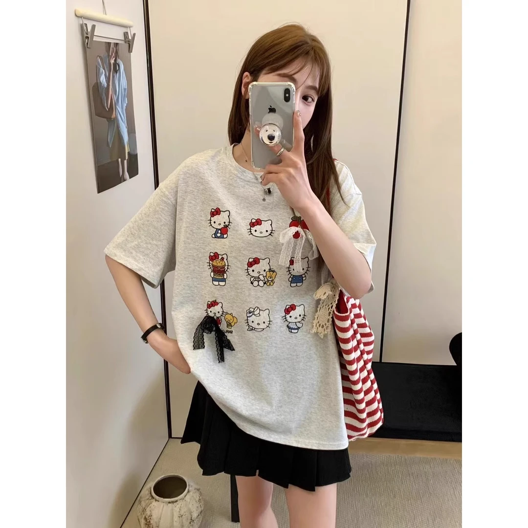 2025新款小个子宽松设计感刺绣短袖T恤女夏季爆款百搭半袖上衣服