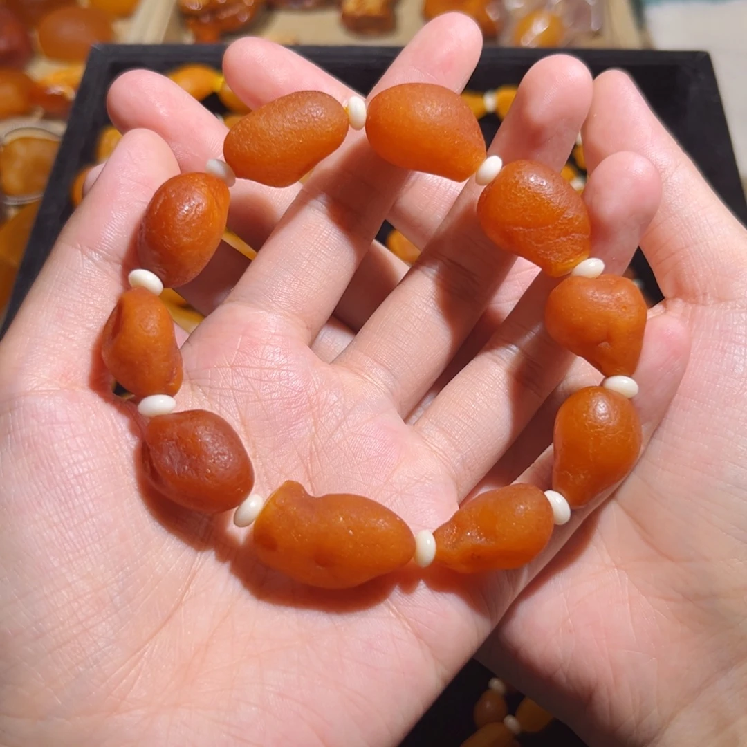 琥珀未镶嵌手链蜜蜡海漂手串